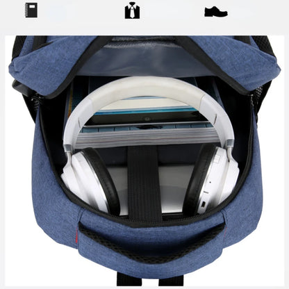 Classic Men Waterproof Backpack USB Charging Large Capacity Travel Laptop Backpack School Bag